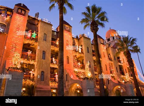 Festival of Lights at the historic Mission Inn, Riverside City, California, United States of ...