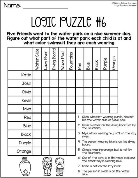 Logic Puzzles Printable Pdf