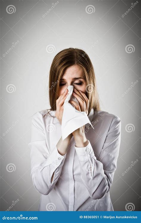 Sneeze and Allergy Concept. Stock Image - Image of pretty, ache: 88365051