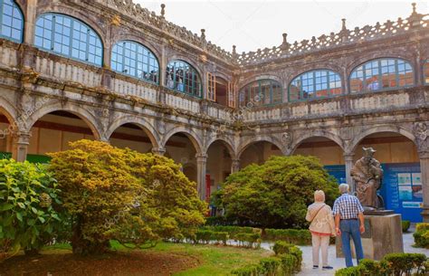 Inner court of Library of University of Santiago de Compostela – Stock ...