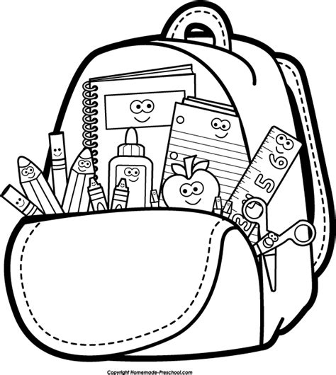 Free Backpack Clip Art Black And White, Download Free Backpack Clip Art ...