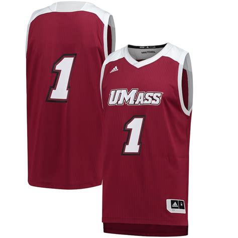 #1 UMass Minutemen adidas Replica Basketball Jersey – Maroon