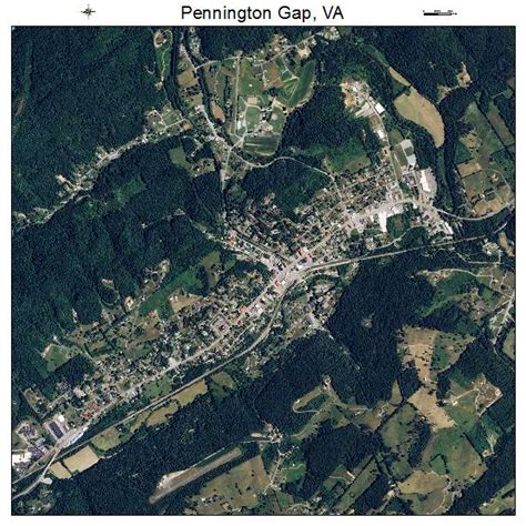 Aerial Photography Map of Pennington Gap, VA Virginia