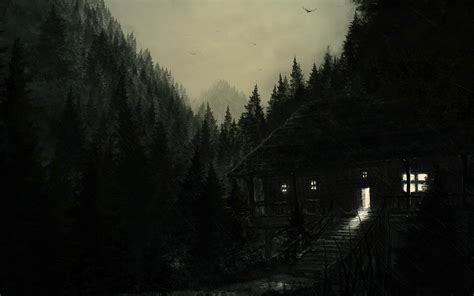 artwork, Dark, Mountains, Forest HD Wallpapers / Desktop and Mobile ...