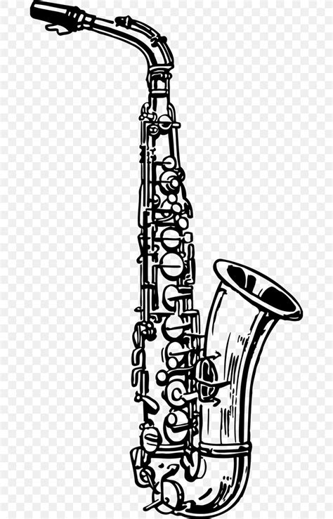 Alto Saxophone Musical Instruments Drawing Black And White, PNG ...