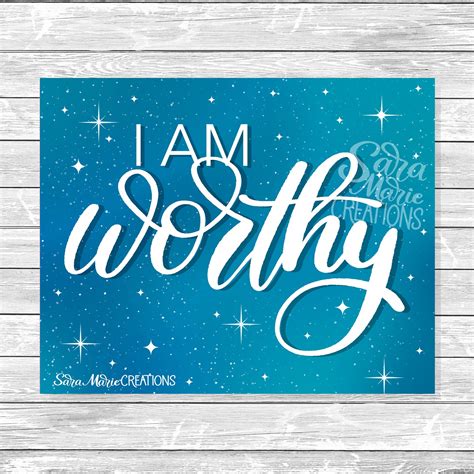 I AM Worthy 8X10 Art Print Blue Worthy Anxiety You - Etsy