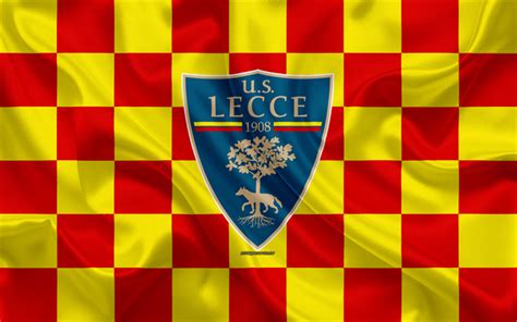 Download wallpapers US Lecce, 4k, logo, creative art, yellow red ...