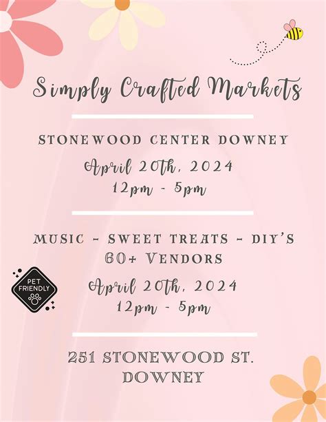 Pop Up Market: Simply Crafted Markets at Stonewood Center, Downey, Stonewood Center, Downey, 20 ...