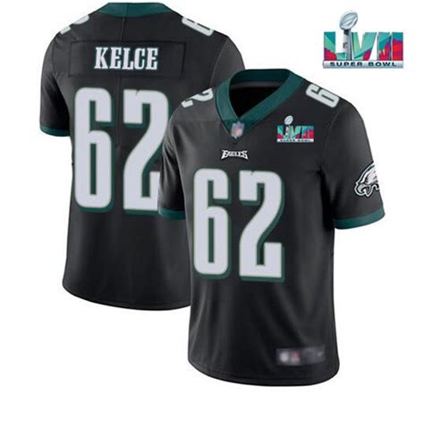 Nike Eagles 62 Jason Kelce Black 2023 Super Bowl LVII Vapor Limited Jersey