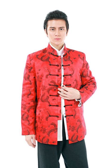 Brocade Dragon Coat (Red) | Chinese clothing for men, Tie outfit, Inner shirts