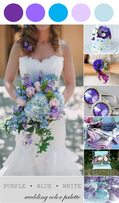 Wedding Color Palette | Purple, Blue and White | Wedding color palette, Wedding colors, Wedding