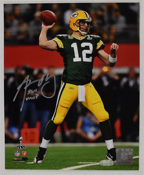 Lot Detail - Aaron Rodgers Autographed & Inscribed XLV MVP 8x10 Photo Steiner