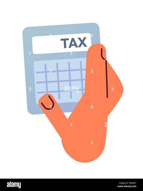 Hand with income tax calculator semi flat color vector icon Stock Vector Image & Art - Alamy