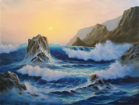 Seascape oil paintings Ocean painting canvas art Ocean waves | Etsy