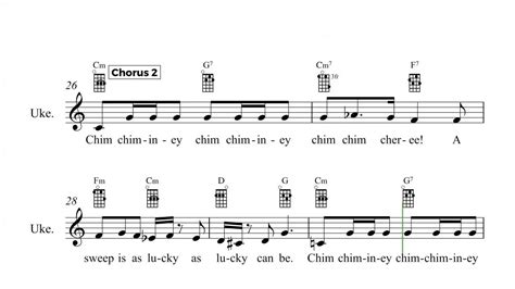 Ukulele - Chim Chim Cher-ee - Marry Poppins Sheet Music, Chords, and Vocals - YouTube