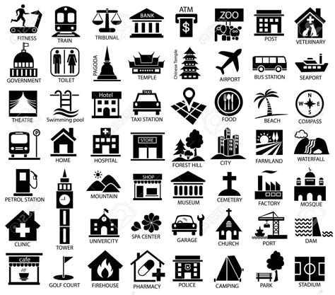 Map Symbol Icon Set Royalty Free Cliparts Vectors And Stock Throughout ...