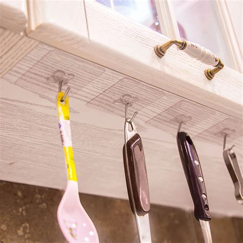 6Pcs Adhesive Hooks Strong Sticky Kitchen Hooks Wall Hanger Ceiling ...