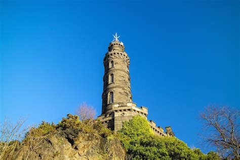 Premium Photo | Monuments on calton hill in edinburgh