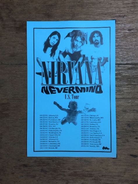 Nirvana Nevermind Us Tour Concert Poster | Boardwalk Vintage