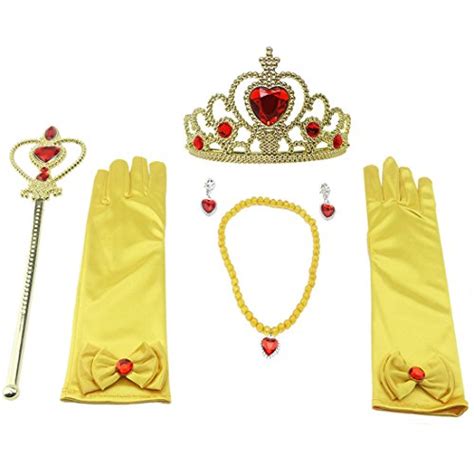 Princess Dress Up Accessories For Belle Gloves Tiara Crown Wand Necklaces Kids 614591706014 | eBay