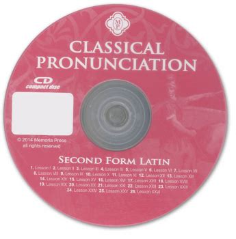 Second Form Latin Classical Pronunciation CD | Memoria Press ...