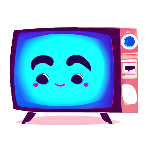 TV with Face Emoji Cute Graphic · Creative Fabrica