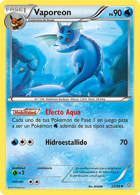 Vaporeon (Antiguos Orígenes TCG) - WikiDex, la enciclopedia Pokémon