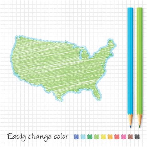 United States Map Sketch Illustrations, Royalty-Free Vector Graphics & Clip Art - iStock