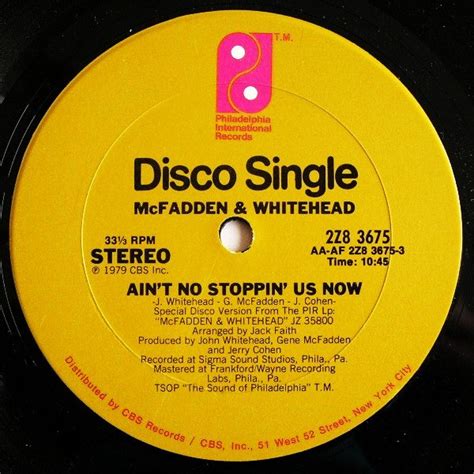 McFadden & Whitehead - Ain't No Stoppin' Us Now (Vinyl, 12", 33 ⅓ RPM, Single) | Discogs