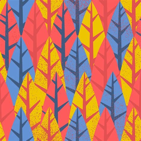 Premium Vector | Retro forest leaf seamless pattern vector illustration ...