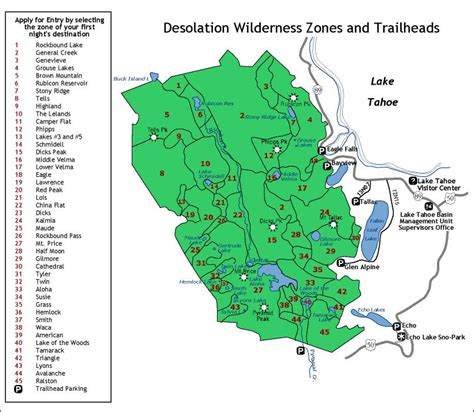 Desolation Wilderness Permits Zone Map - Desolation Wilderness ...