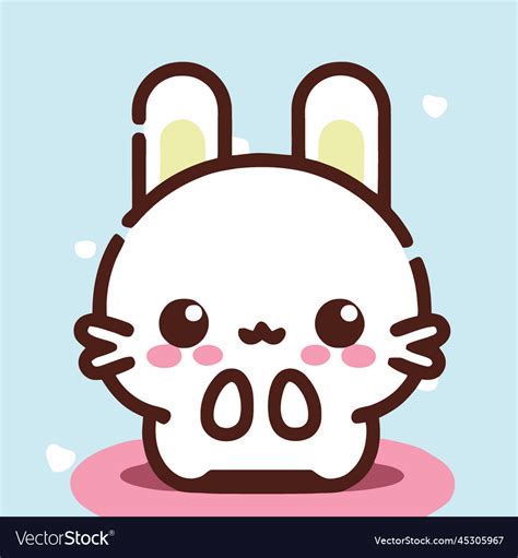 Cute rabbit kawaii chibi drawing style Royalty Free Vector