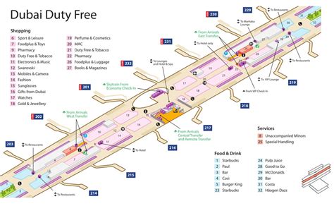 Dubai Airport Terminal 3 Maps - Emirates Terminal Map