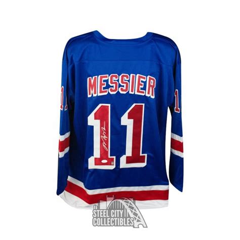 Mark Messier Autographed New York Custom Blue Hockey Jersey - JSA COA ...