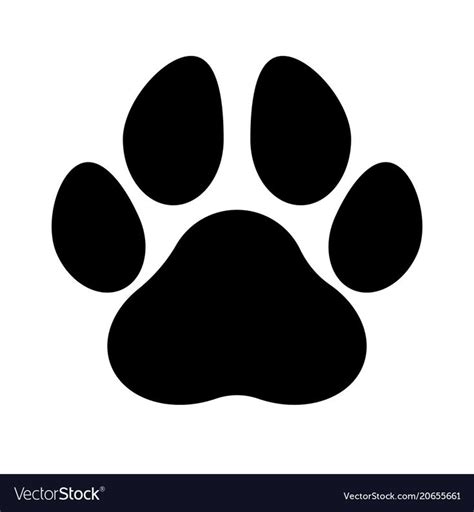 Paw print vector image on VectorStock | Paw print art, Dog paw print ...