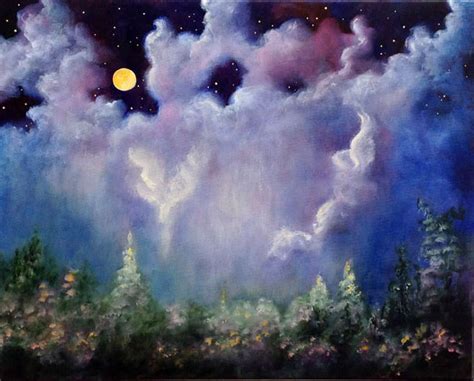 Marina Petro ~ Adventures In Daily Painting: ANGEL MOON, Original Angel ...