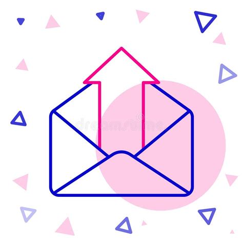 Line Outgoing Mail Icon Isolated on White Background. Envelope Symbol ...