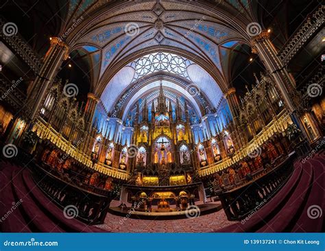 Interior View of the Famous Basilique Notre-dame De Montreal Editorial ...