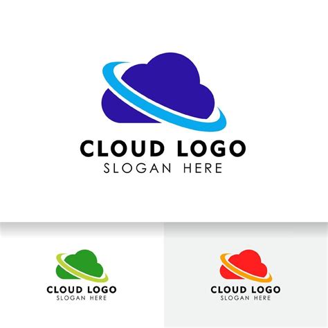 Cloud logo design template. Cloud data server icon logo template ...