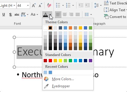 Change the color of text on a slide - Microsoft Support