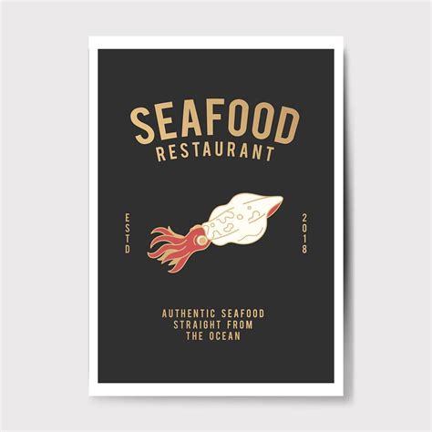Seafood restaurant menu poster mockup | Free stock psd mockup - 531764
