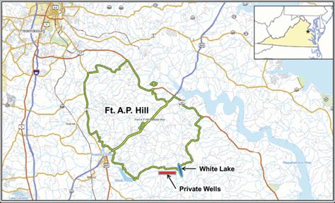 Vicinity map for Fort A.P. Hill, modified from EA (2006a) (Color figure... | Download Scientific ...