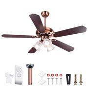 DIY Living Room 48" Copper Ceiling Fan with 3-Light & Remote Control – The DIY Outlet