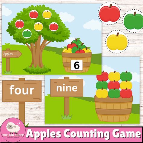 Apples Counting Game | Counting Apples Autumn Printable - Apple Number Matching | Made By Teachers