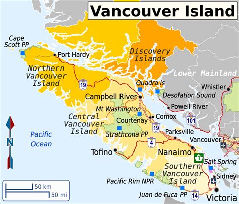 Vancouver travel map - Map of vancouver travel (British Columbia - Canada)