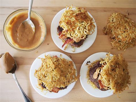 Ramen Burger with Peanut Sauce - Pies and Plots