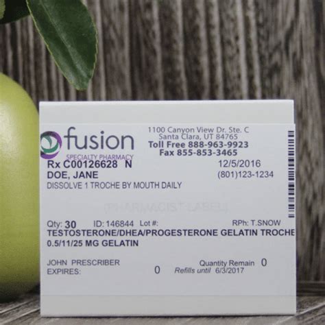 Compounded Testosterone/DHEA/Progesterone Lozenges - Fusion Pharmacy