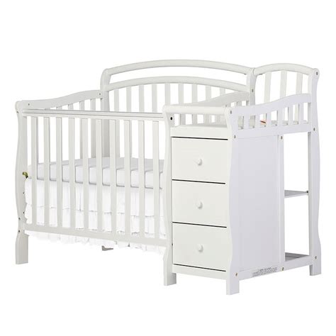 Dream On Me Casco 4-in-1 Mini Crib and Changing Table in White - 630-W