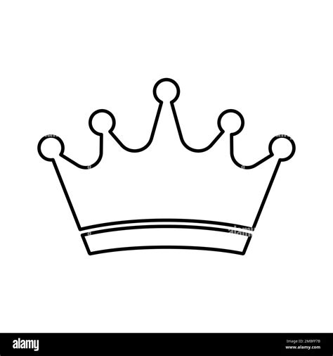 Crown line icon. Black king crown symbol. Isolated crown icon. Vector ...