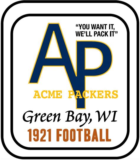 Green Bay Packers Primary Logo (1921) - Green Bay Acme Packers Primary ...